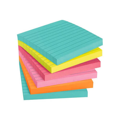 Блокноты Post-It в линейку Super Sticky 6 шт. (Майами)
