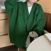 French Retro 2025 Autumn and Winter Knitted Cardigan Women's Fake Pocket Lazy Jacket Design Fashionable and Versatile