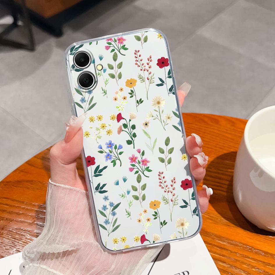 Изысканный новый чехол для Samsung A26 A06 S25 Plus Ultra S25Ultra F14 S24 FE M35 A16 A36 A56 Популярный цветочный защитный силиконовый чехол для камеры Samsung Shell