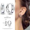 Серьги-кольца из серебра 925 пробы с разноцветными цирконами, паве, серьги-кольца для женщин, девушек, ювелирный подарок