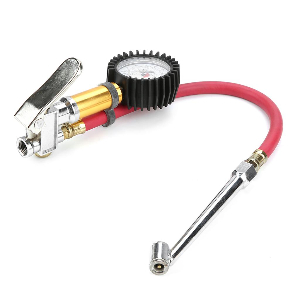 1 4  Trunk Motorcycle Tire Tyre Pressure Dial Gauge Air Inflation Inflator Pump Gun