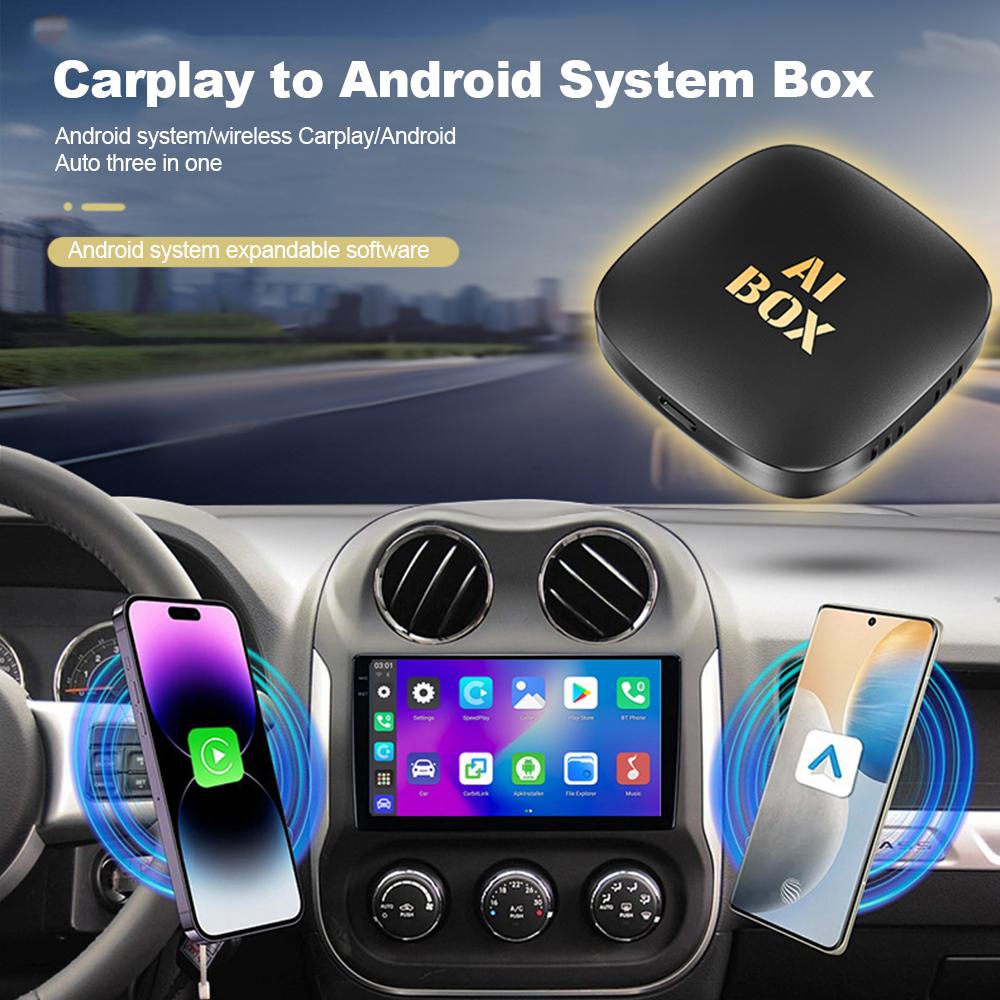 3IN1 Android 13 Ai Box Проводной и беспроводной Carplay Android Auto Адаптер WiFi для Youtube Nexflit Cars Smart Ai Box Встроенный Play Stroe