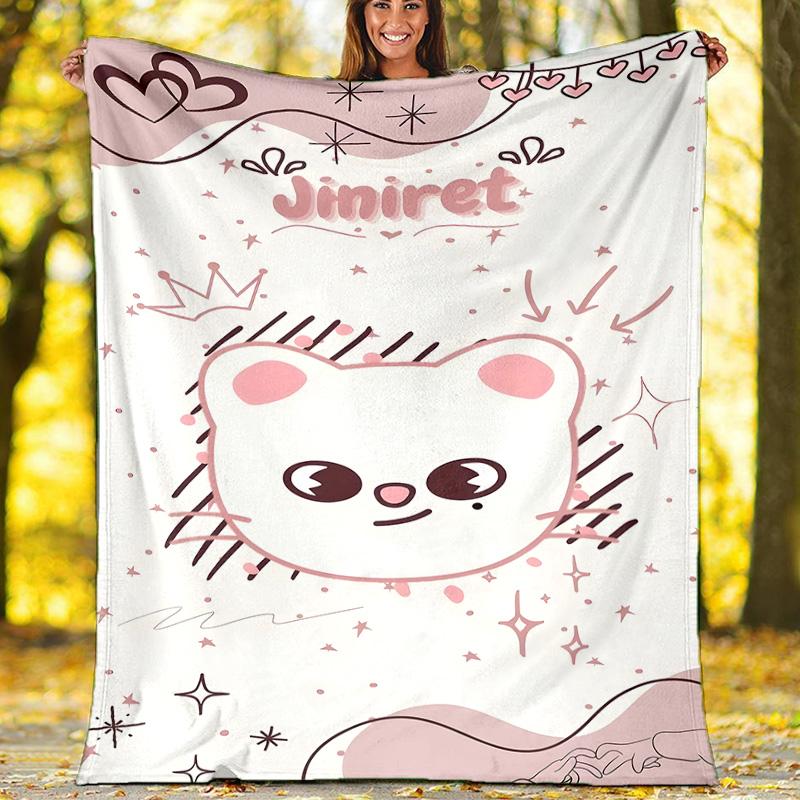 1pc Kpop Team8 Theme Blanket - Digital Print, Polyester, Cozy for All Seasons, Perfect for Outdoor, Camping, and Travel