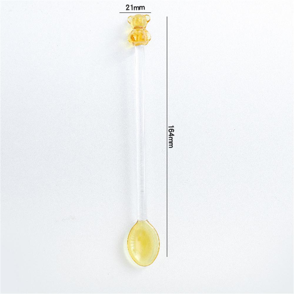 Креативный молочный десерт в японском стиле ложка мишка красочная прозрачная стеклянная ложка милая ложка для перемешивания кофе с длинной ручкой