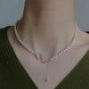 Artificial Pearl Necklace Butterfly Pendant Elegant Temperament Female Choker Clavicle Chain