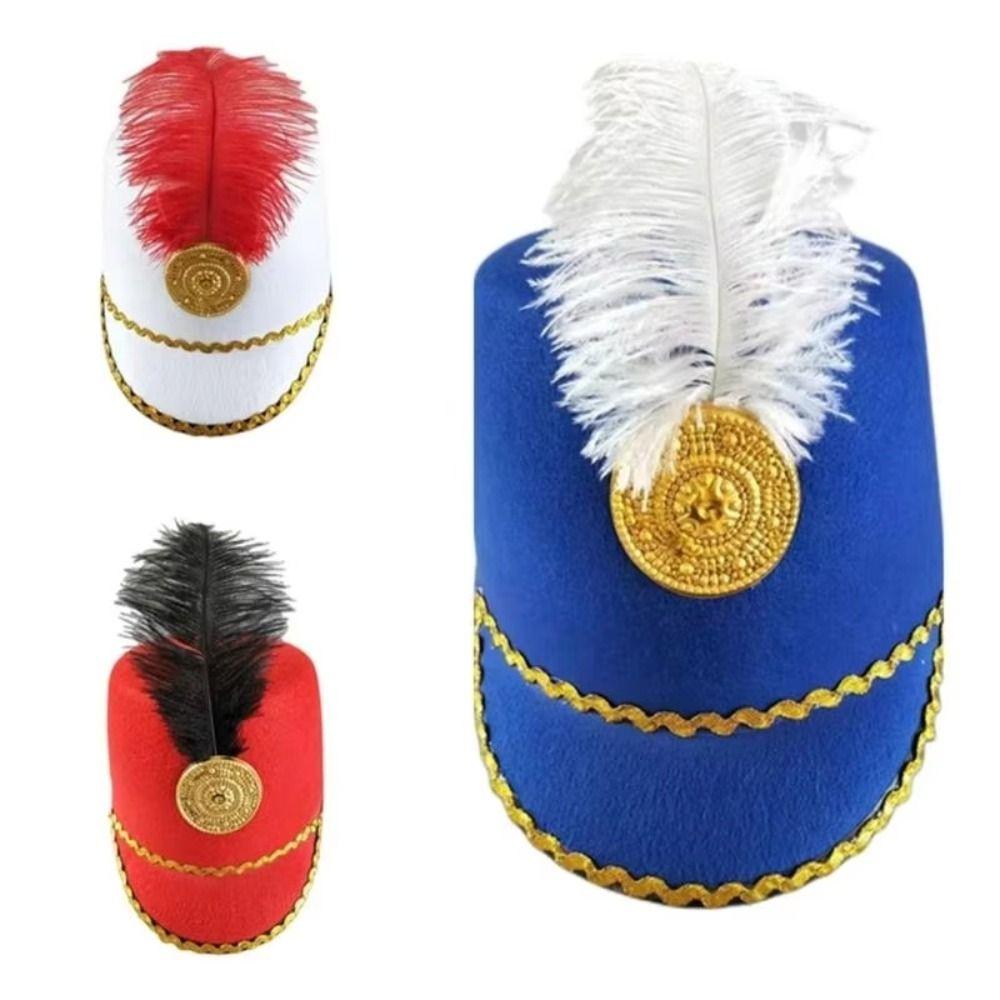 Dress Up Marching Band Hat Vintage Knight Drum Major Hat Doorman's Hat Uniform Hat Festival Fancy