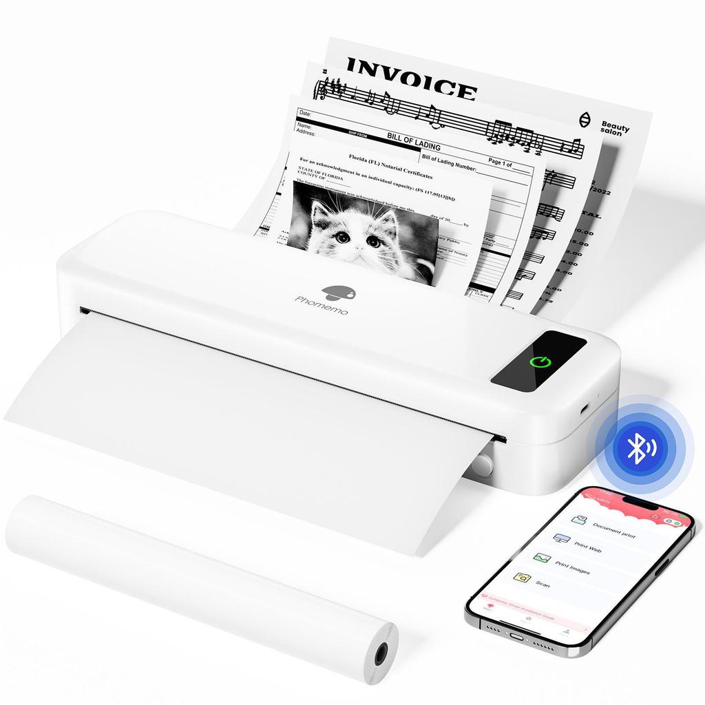 Phomemo M08F A4 черно-белый термопринтер - мини-домашний офис и принтер для татуировок