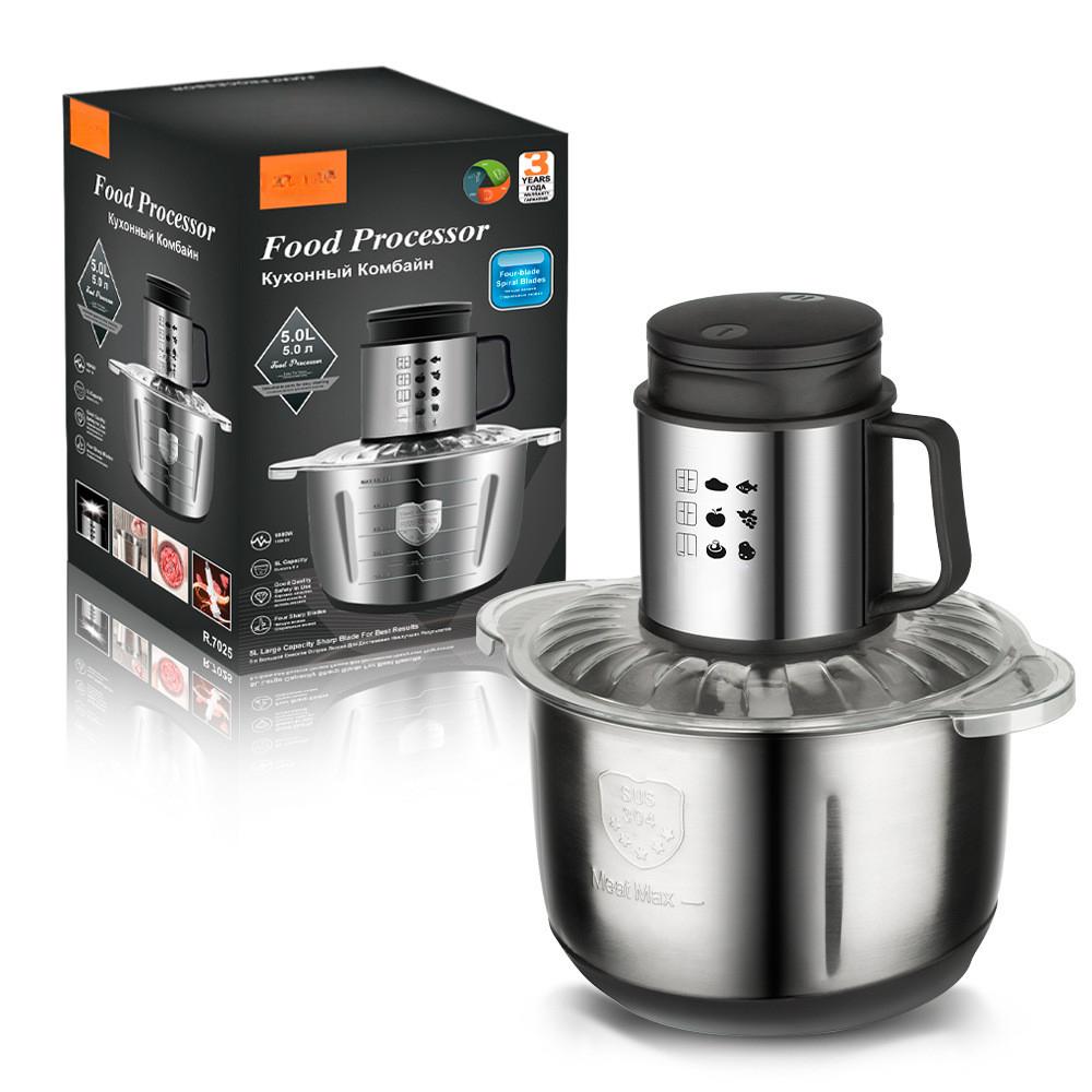 5L Large Capacity Electric Meat Grinder 1000W Stainless Steel Vegetable Crusher Kitchen Multifunctional Food Processor