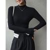 Women's Fall and Winter Half-high Neck Bottoming Inside Plus Thin Velvet Slim Long-sleeved Tops