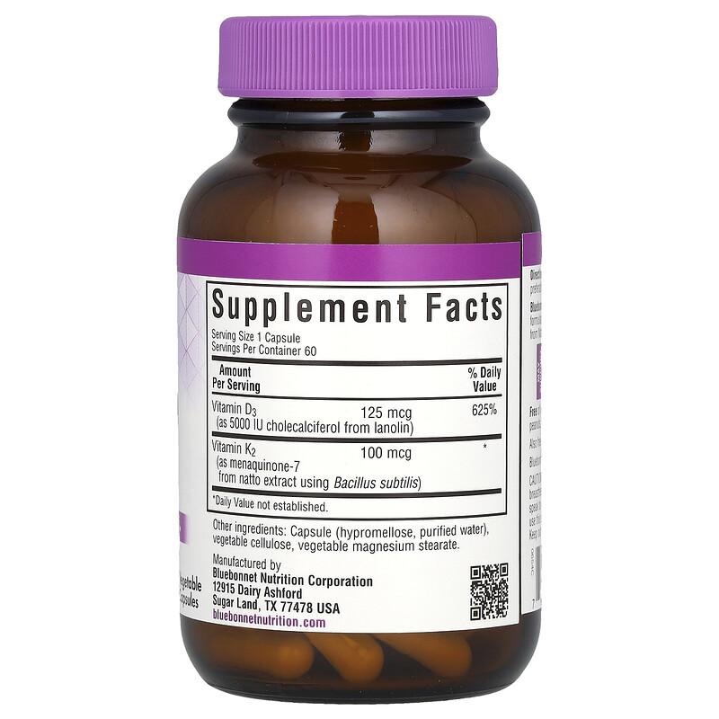 Vitamin D3 & K2, 60 Vegetable Capsules