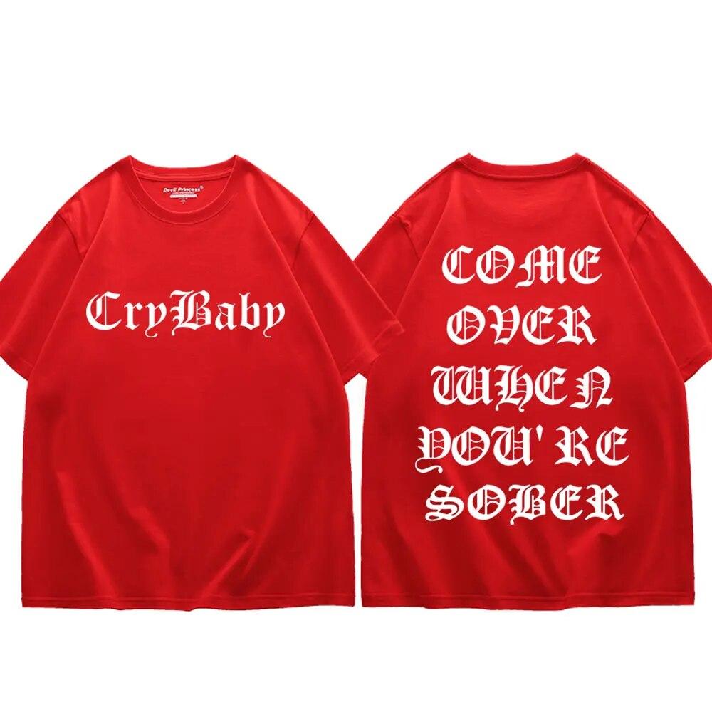 Рэппер Lil Peep Come Over When You're Sober Tour Футболка с принтом Унисекс Женская мода в стиле хип-хоп Негабаритные футболки Футболка уличного тренда