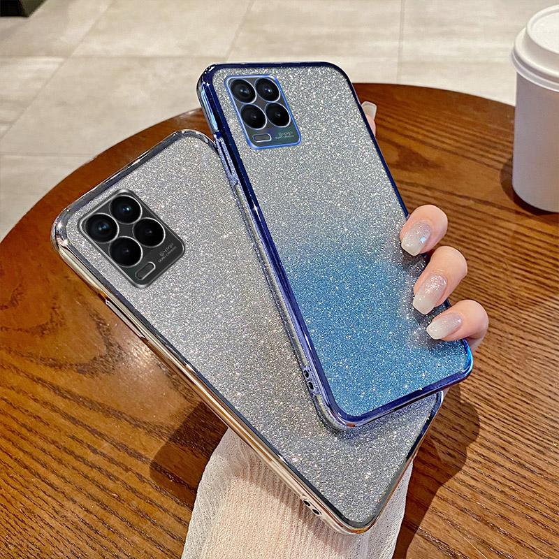 Роскошный блестящий мягкий бампер, чехол с блестками для Realme 9 Pro 9i 8 10 4G, красочная защитная накладка для телефона для девочек, funda для Realme 8 Pro