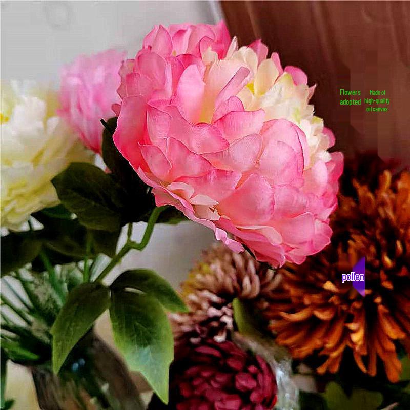 Пион Одиночный Стебель Большой Шелковый Цветок для Гостиной или Свадебного Украшения