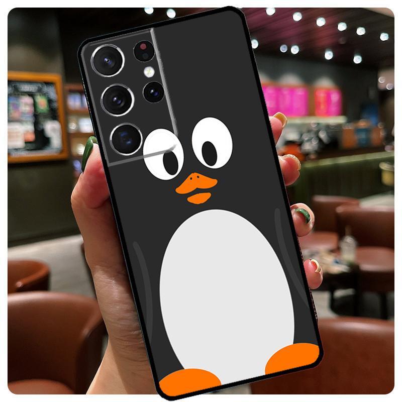Cartoon Penguin Phone Case For Samsung Galaxy S23 Ultra S21 S22 S24 S25 Ultra S9 S10 Plus S24 S25 FE Cover