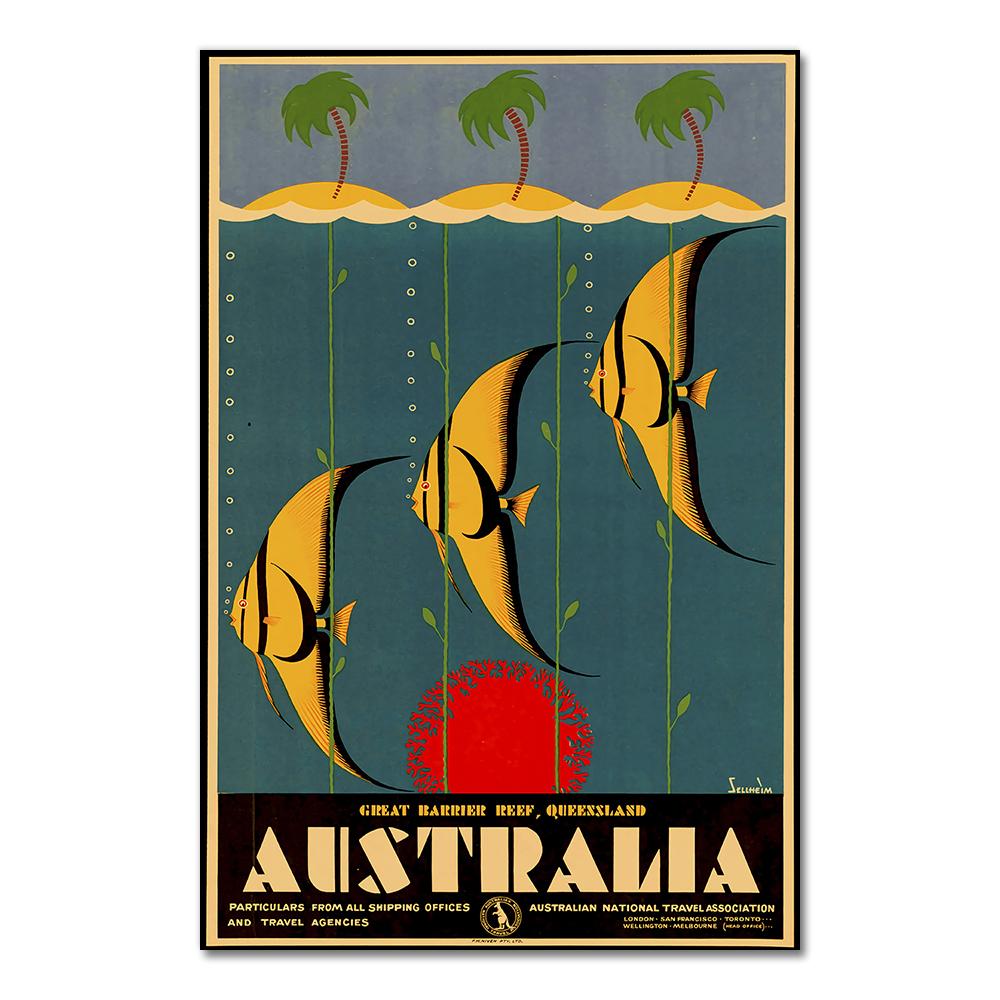 Travel to Australia Sydney Koala Canvas Painting Vintage Wall Pictures Kraft Posters Coated Wall Stickers Home Decoration Gift