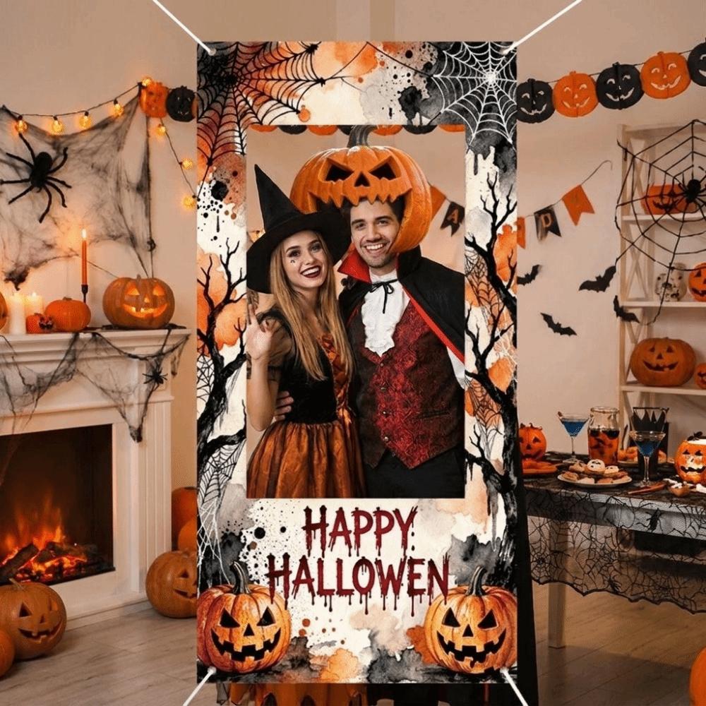 Spooky Halloween Photo Booth Frame Props Pumpkin Background Banner Home Decor