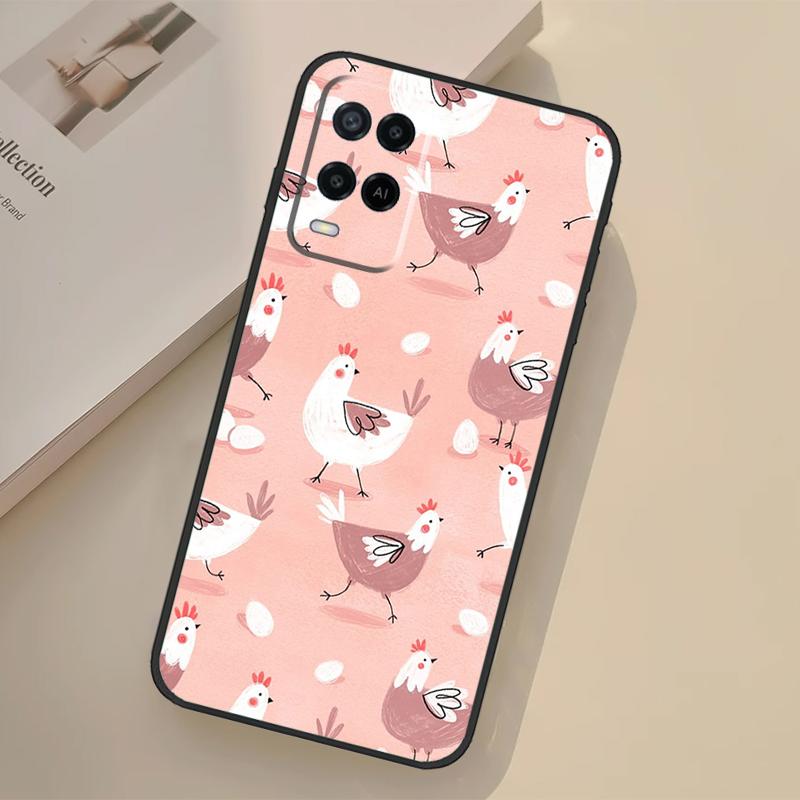 Chicken Pattern Case For Oppo A17 A57 A77 A74 A54 A94 A78 A98 A18 A60 A80 A40 A38 A58 A96 A76 A16 A15 A5 Pro