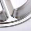 Stainless Steel 3-Compartments-Divided Plate Food Serving Lunch Dinner Dish Tray