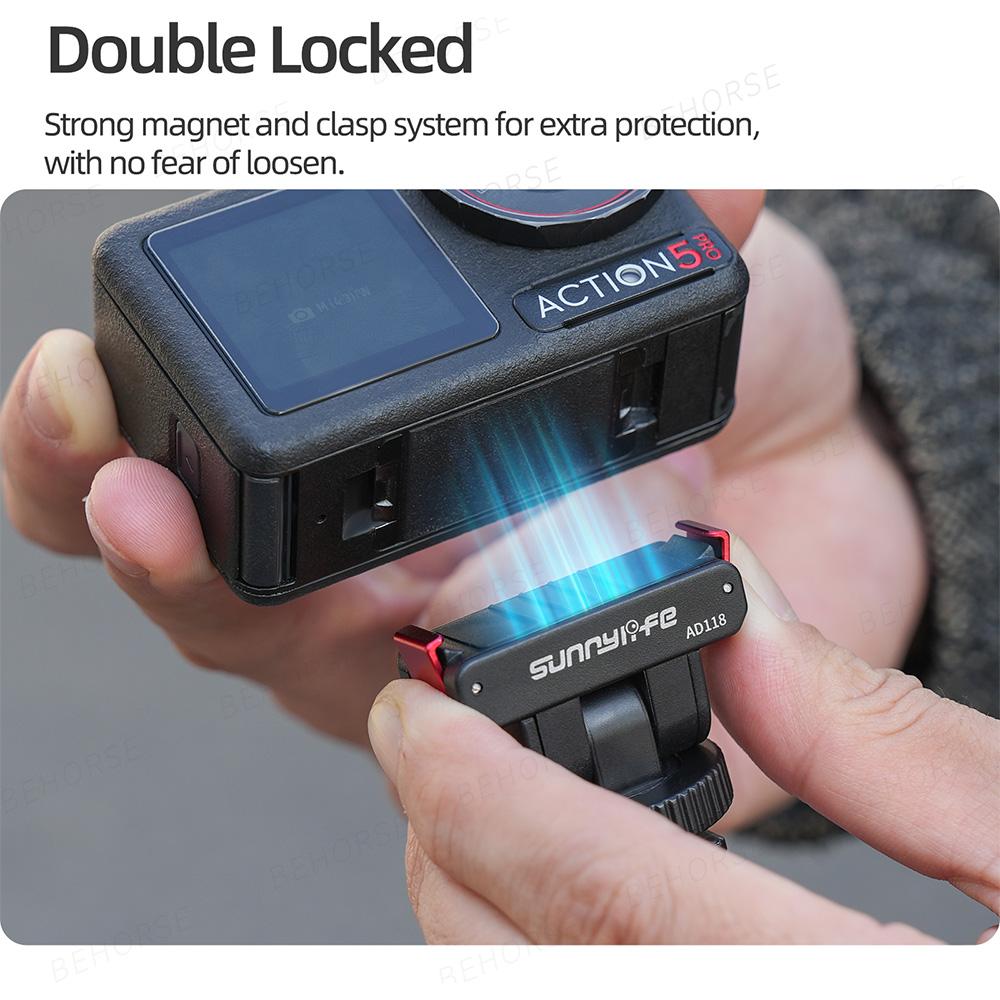 Магнитный Адаптер Быстросъемное Крепление для DJI Osmo 360/Action 5 Pro/4/3/2 Регулируемое Магнитное Крепление Холодный Башмак Аксессуары для Камеры