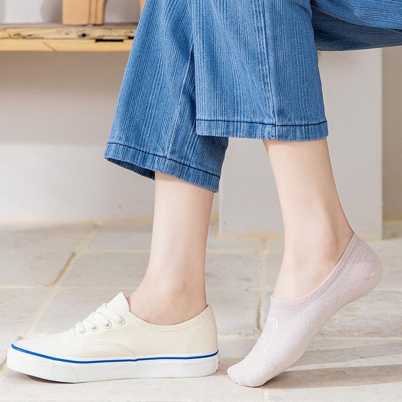 Женские летние тонкие носки-следки с низким подъемом и невидимым верхом однотонные, не спадают.