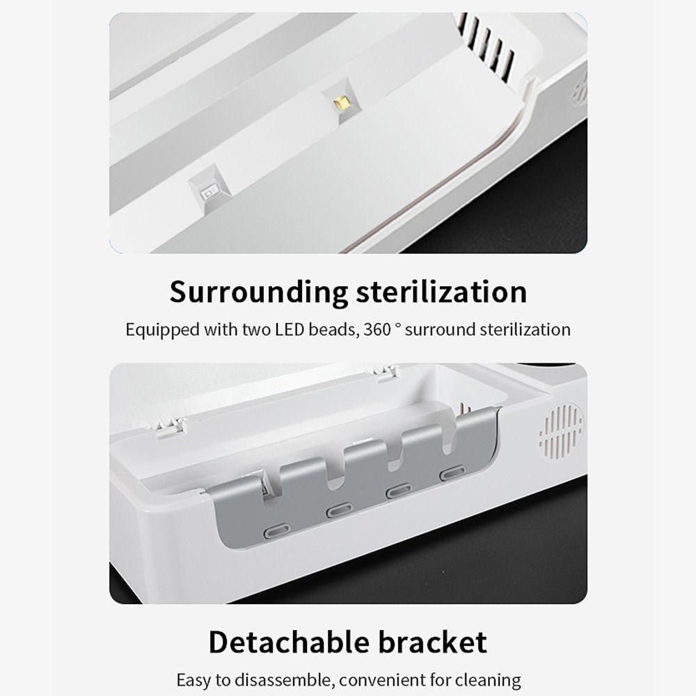 No Punch UV Sterilization Toothbrush Holder 4 Slots Smart Toothbrush Rack Daily Hygiene