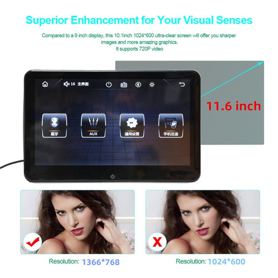 11.6 Inch Headrest MP5 + Capacitive Screen Full Touch Screen + Ultra Thin + FM +