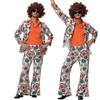 Hippie Halloween Costume Women Men 70s Disco Outfit Retro Party Couple Cosplay Stage Wear