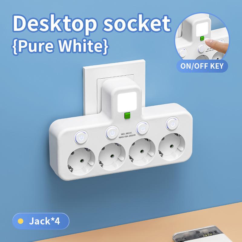 Европейская удлинительная розетка – розетки переменного тока с USB и Type-C, индивидуальные выключатели + ночник, доступна в 2 версиях