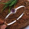 Natural Amethyst Handmade Bangle Bracelet Solid 925 Sterling Silver Jewelry