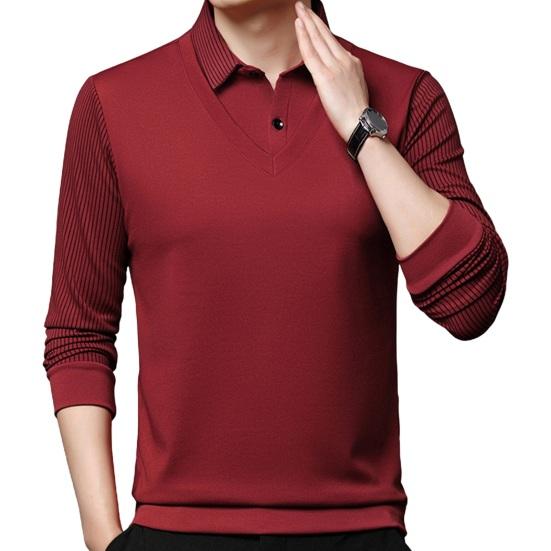 Мужская рубашка осень-зима из двух частей с отложным воротником и плюшевой подкладкой, официальная рубашка в деловом стиле для мужчин среднего возраста, офисная рабочая одежда для отцов