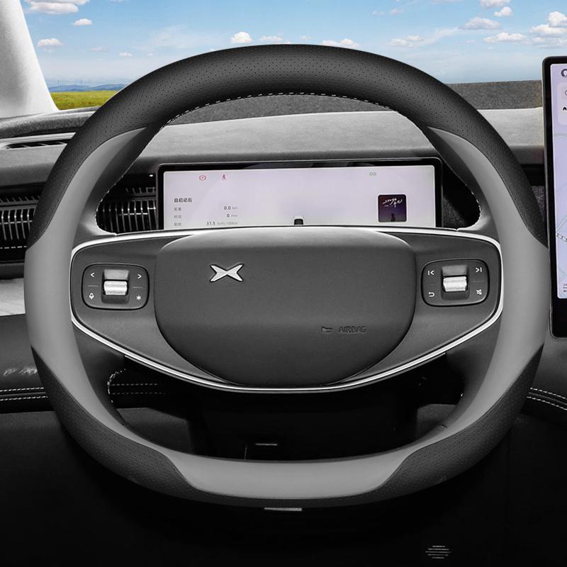 Car Non-slip Leather Steering Wheel Cover Wear-resistant Odor-free Handle Cover Universal All Seasons for Xiaopeng X9 2025