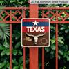 2D Flat- 1pc, Vintage Square Aluminum Sign with Longhorn Skull and Rope Elements, Themed Decoration Patio or Study, Rustic Display