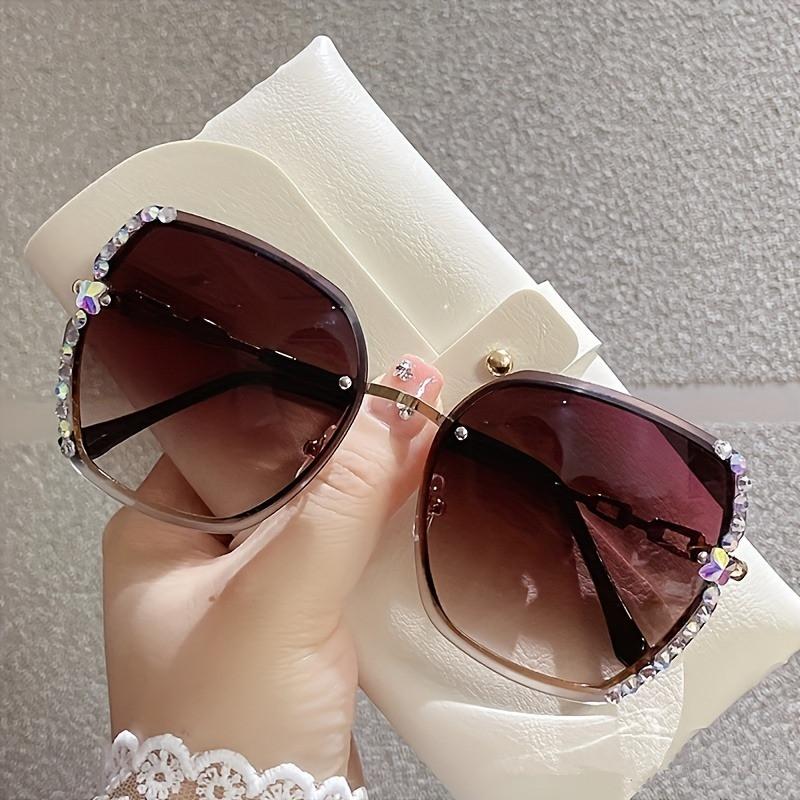 New Rimless Rhinestone Sunglasses Fashion Brand Designer Sunglasses Trendy Retro Cutting Lens Gradient Sun Glasses