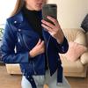 Женская мотоциклетная куртка из ПУ-кожи приталенного кроя 2026 года - Короткий стиль Осень/Зима