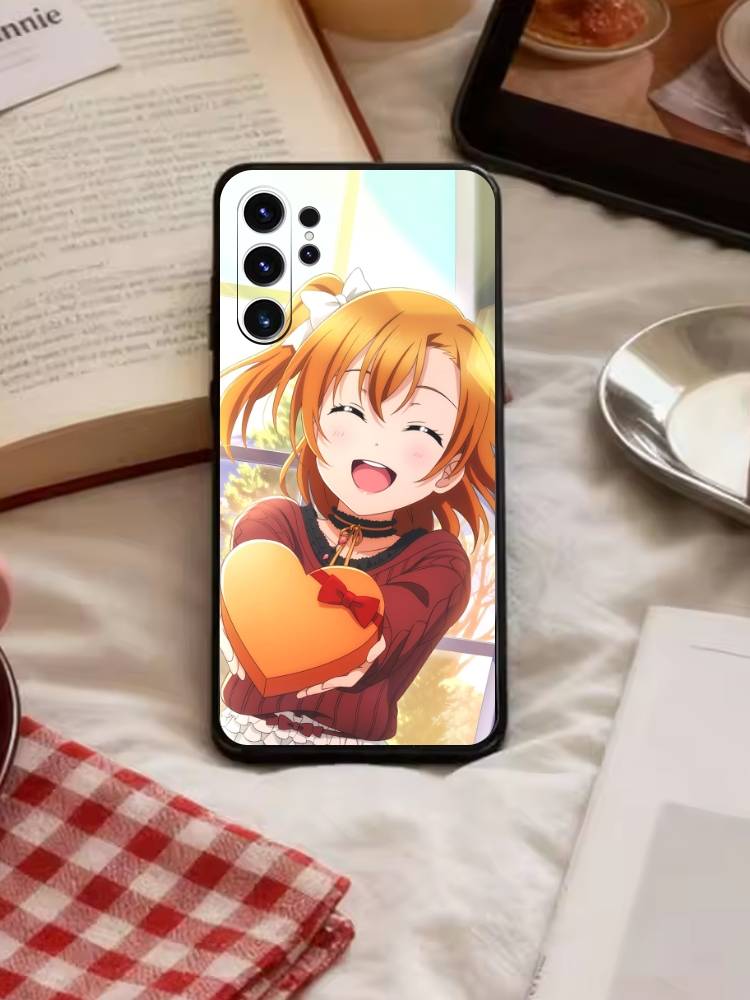 Love Live-Косака Хонока Чехол для телефона Samsung S26,S25,S24,S23,S22,S30,S21,Ultra,Plus,FE 5G Черный Мягкий чехол