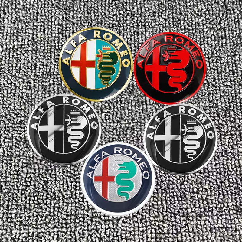 4Pcs Car Emblem Wheel Hub Center Cap Sticker Rim Badge Cover For Alfa Romeo GT 147 159 166 156 Giulietta Mito 8C Stelvio VolanteNO0