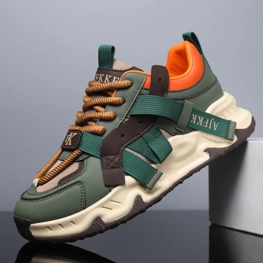 Толстая подошва спортивная обувь мужская трендовая весенняя горячая распродажа мужская повседневная модная платформа удобные кроссовки для бега на открытом воздухе