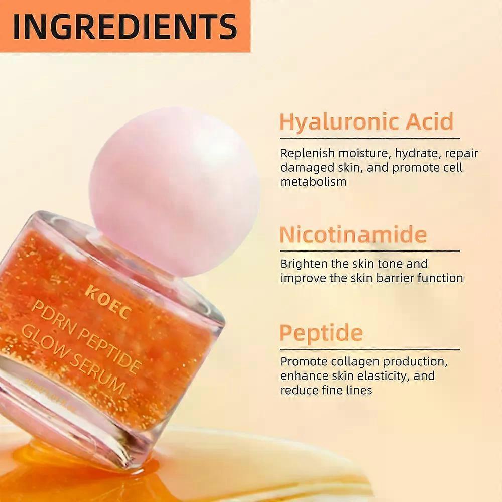 PDRN Peptide-8 Serum - Salmon DNA, Niacinamide, Hyaluronic Acid, Skin Booster Ampoule for Firming & Plumping Look, Lightweight Anti-Aging Face Serum