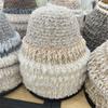 Plush knitted new autumn and winter striped thickened fisherman's hat children's ear protection cold personalized bucket hat tide