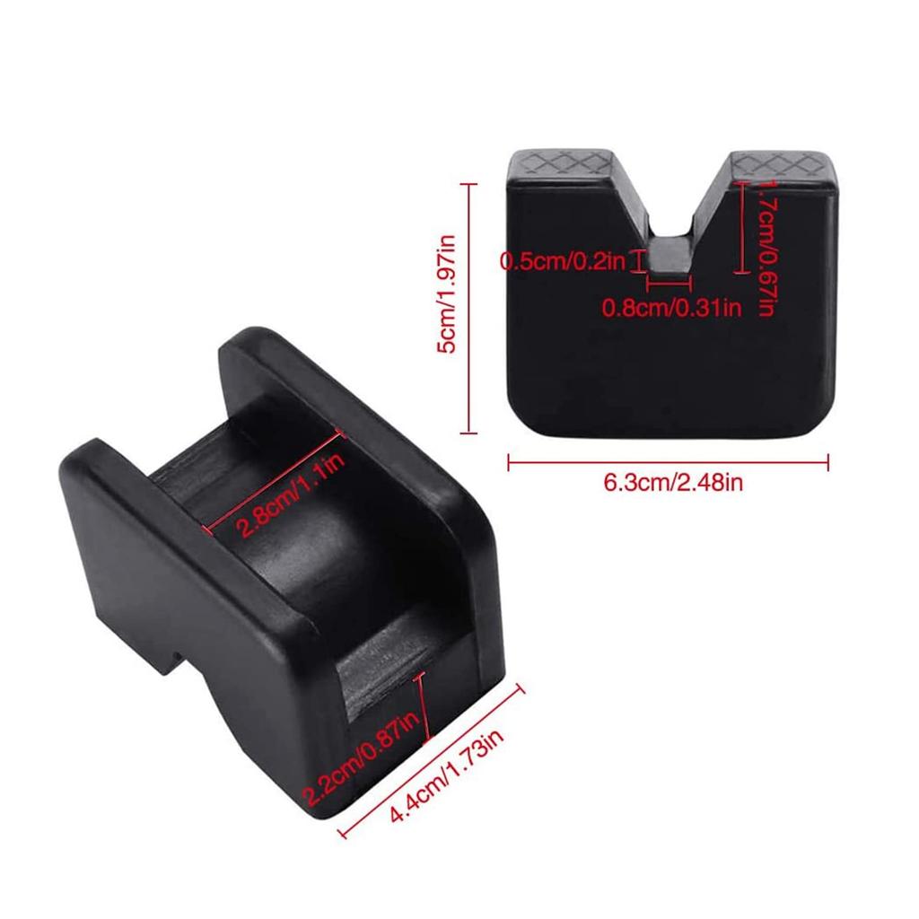 Pmandgk 4 шт. Резиновая подкладка под домкрат Адаптер для стойки домкрата Универсальная резиновая прорезь Защита рамной направляющей точки зажима Подкладка для подъема автомобиля