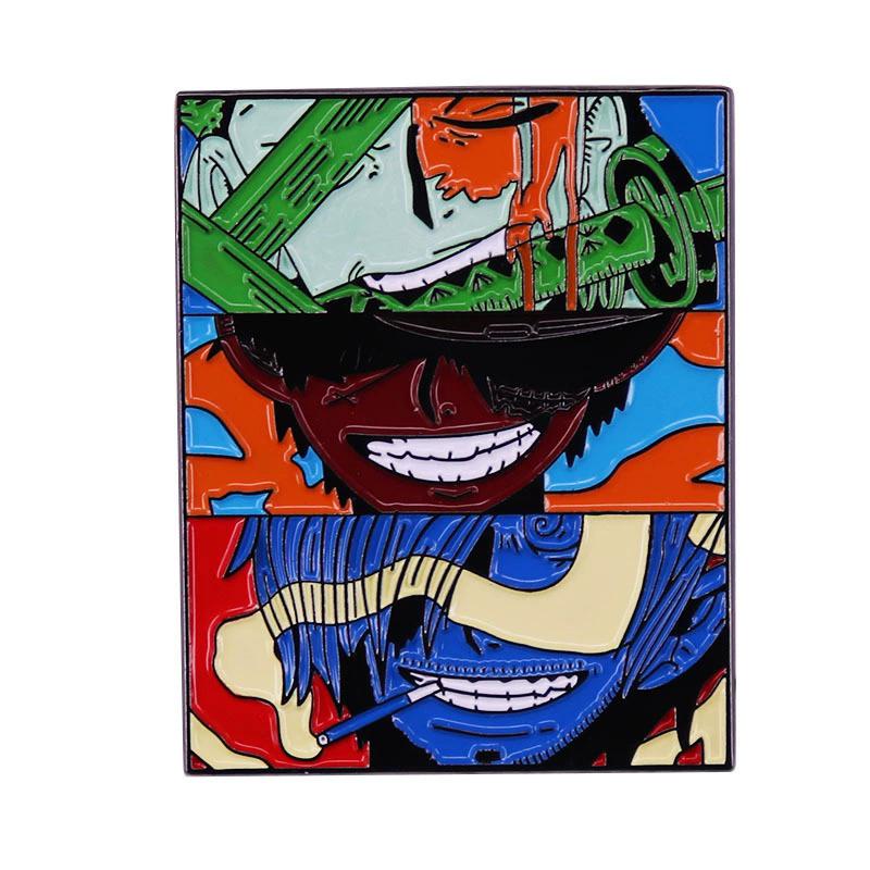 Эмалированный значок аниме One Piece Комический Манки Д. Луффи Лацканы для рюкзака Мужские Женские Броши Крутой Декор для портфеля Подарок