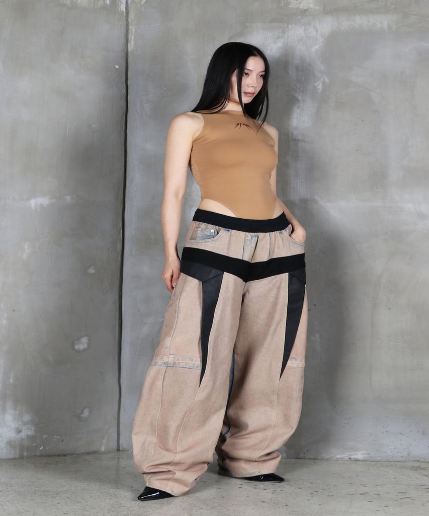Sumilo Wide Balloon Denim Upcycled Pants Unisex