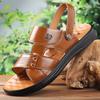 Мужские сандалии натуральная кожа 2025 новые летние пляжные туфли мужские первый слой коровьей кожи нескользящие двойного назначения шлепанцы сандалии мужские