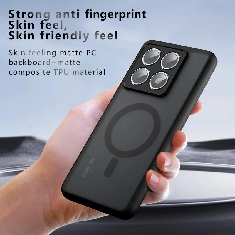 Чехол для Xiaomi 15T 14T Pro Poco F6 Pro Новый Матовый Прозрачный Магнитный Беспроводная Зарядка Ударопрочный Funda Для Magsafe Чехол