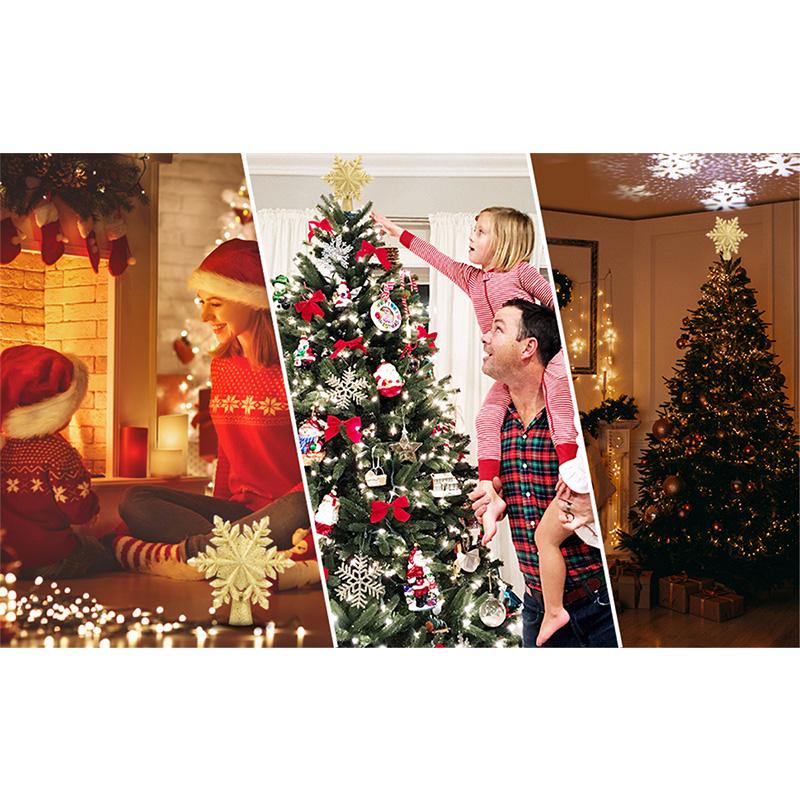 Рождественская снежинка, вращающаяся проекционная лампа, украшение в виде рождественской елки, короны, Рождественский день, атмосфера в помещении, праздничное освещение