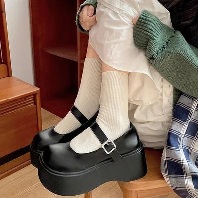 Модная женская обувь Туфли на высоком каблуке Туфли-лодочки Платформа Женские туфли Мэри Джейн Модная обувь с мелким круглым носком Новая уличная обувь в уличном стиле Одинарная обувь