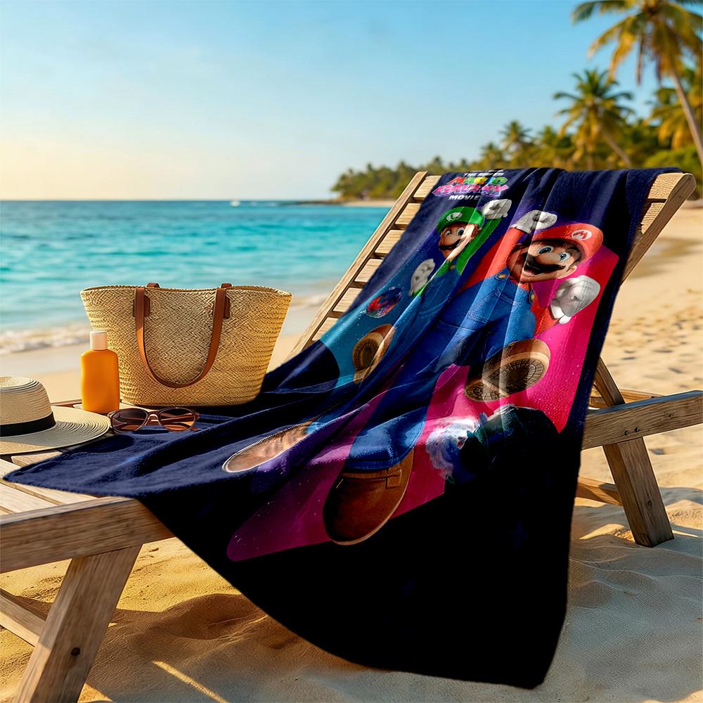 Mario Style Beach Towel Super Soft & Absorbent Comfortable Lightweight