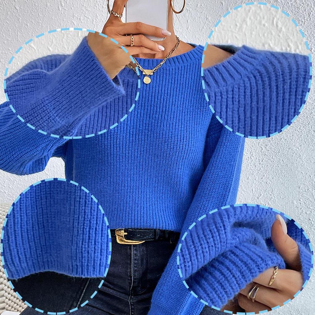 European Multi-Color Long-Sleeve Knit Sweater: Women's Loose-Fit, Autumn/Winter Collection