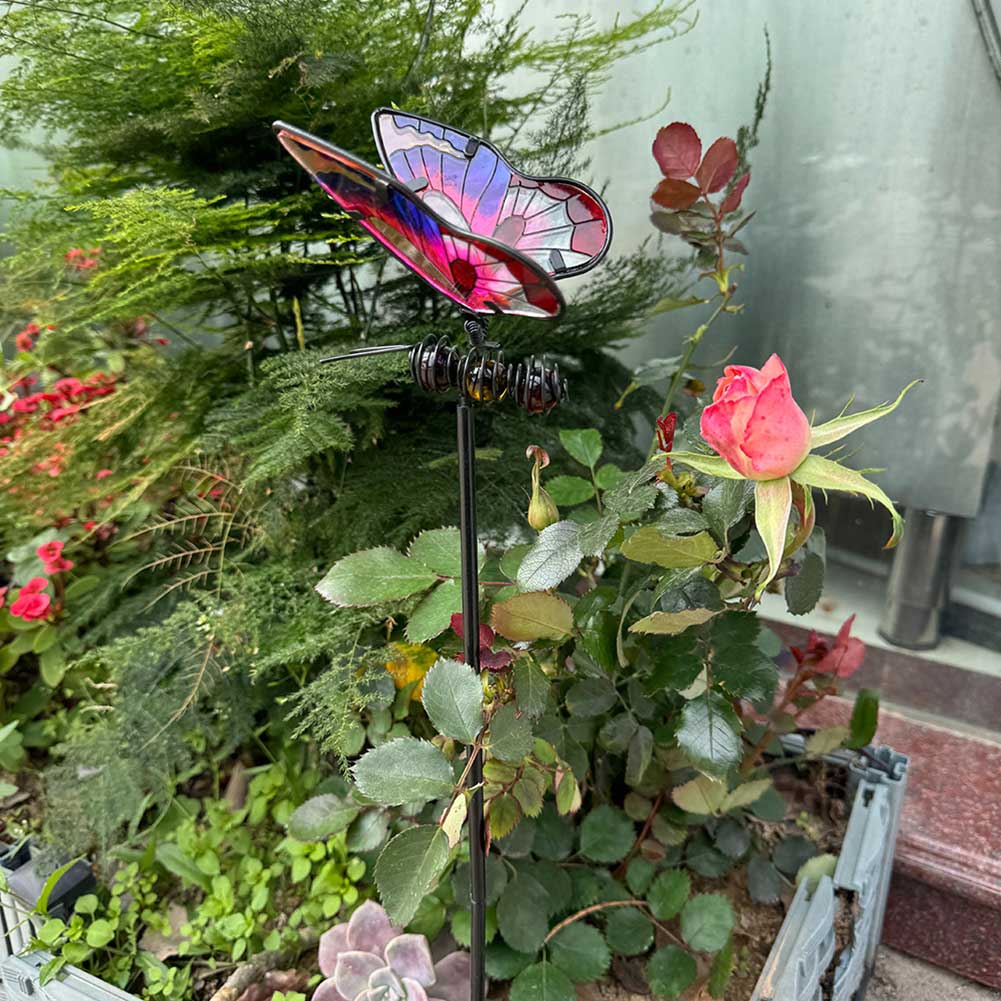 Декоративный колышек для сада 'Бабочка/Стрекоза', Колышек для двора в виде насекомого, Металлические украшения для газона, Креативное искусство для двора, Колышек для декора сада