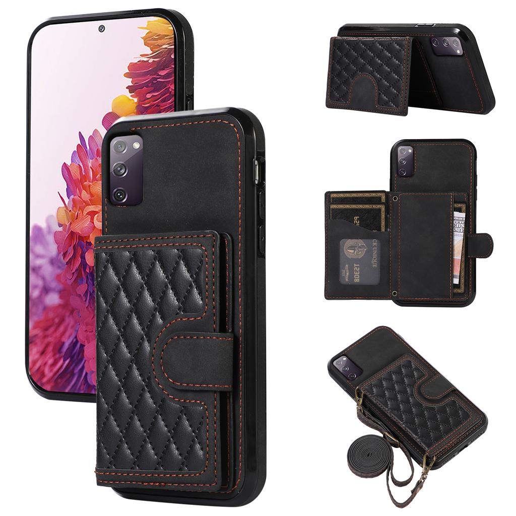 For Samsung Galaxy S20 FE 2022/S20 FE/S20 FE 5G/S20 Lite Case Card Holder TPU+PU Leather Phone Shell